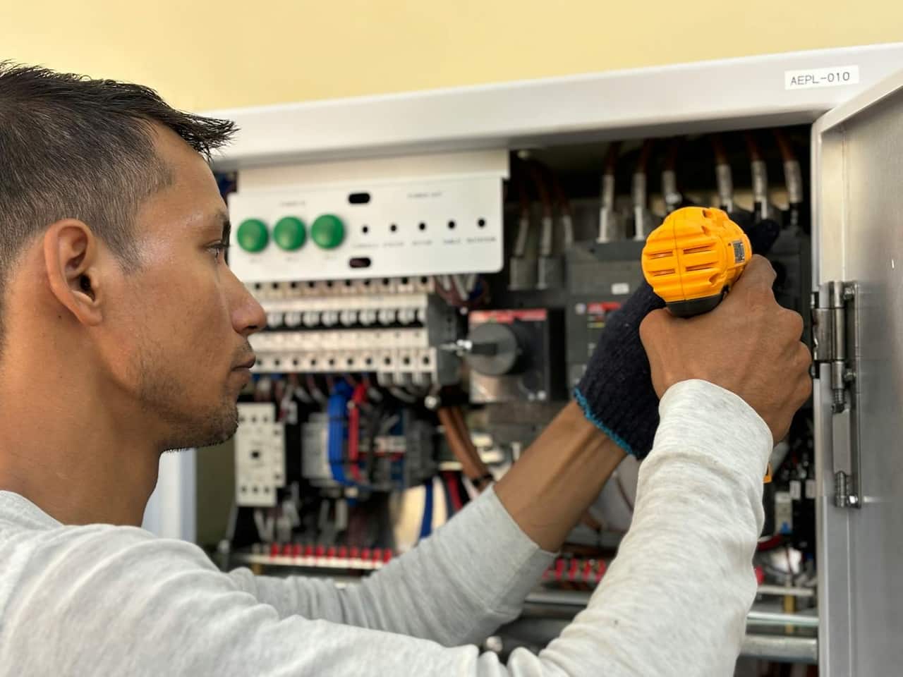 Electrical work on a UK construction site