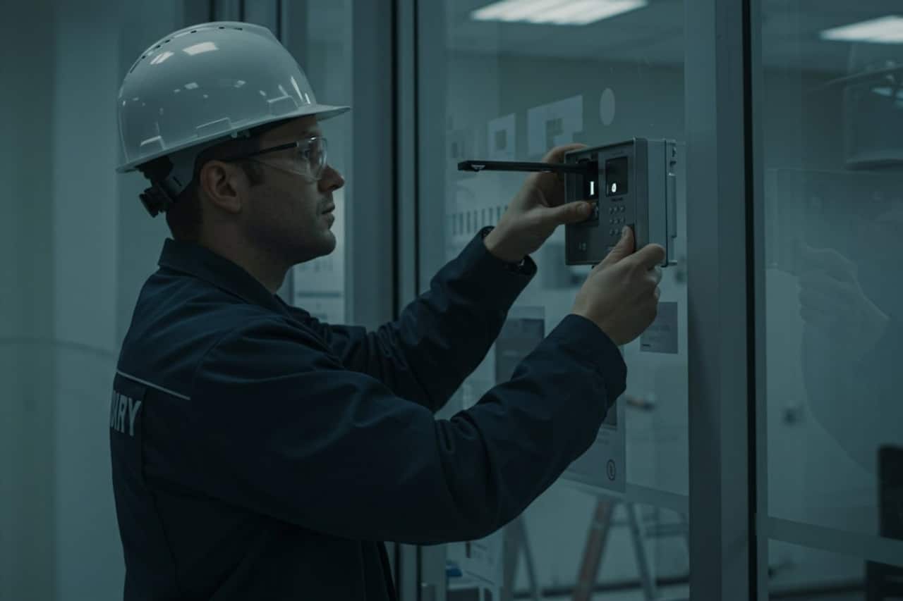Security Systems work on a UK construction site